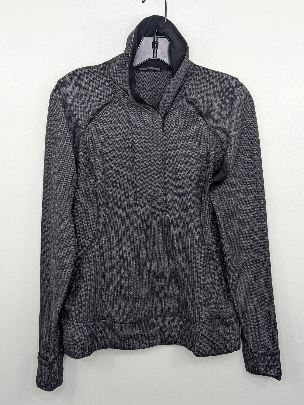 Lululemon Think Fast Pullover Womens 10 1/4 Zip Sweatshirt Long Sleeve Thumbhole